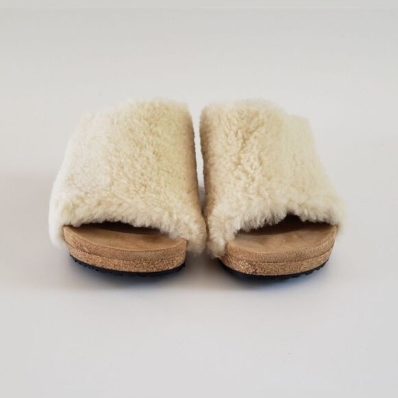 NWT Papillio Birkenstock Namica Teddy Eggshell Women's Wedge Sandal Size… - Picture 3 of 11